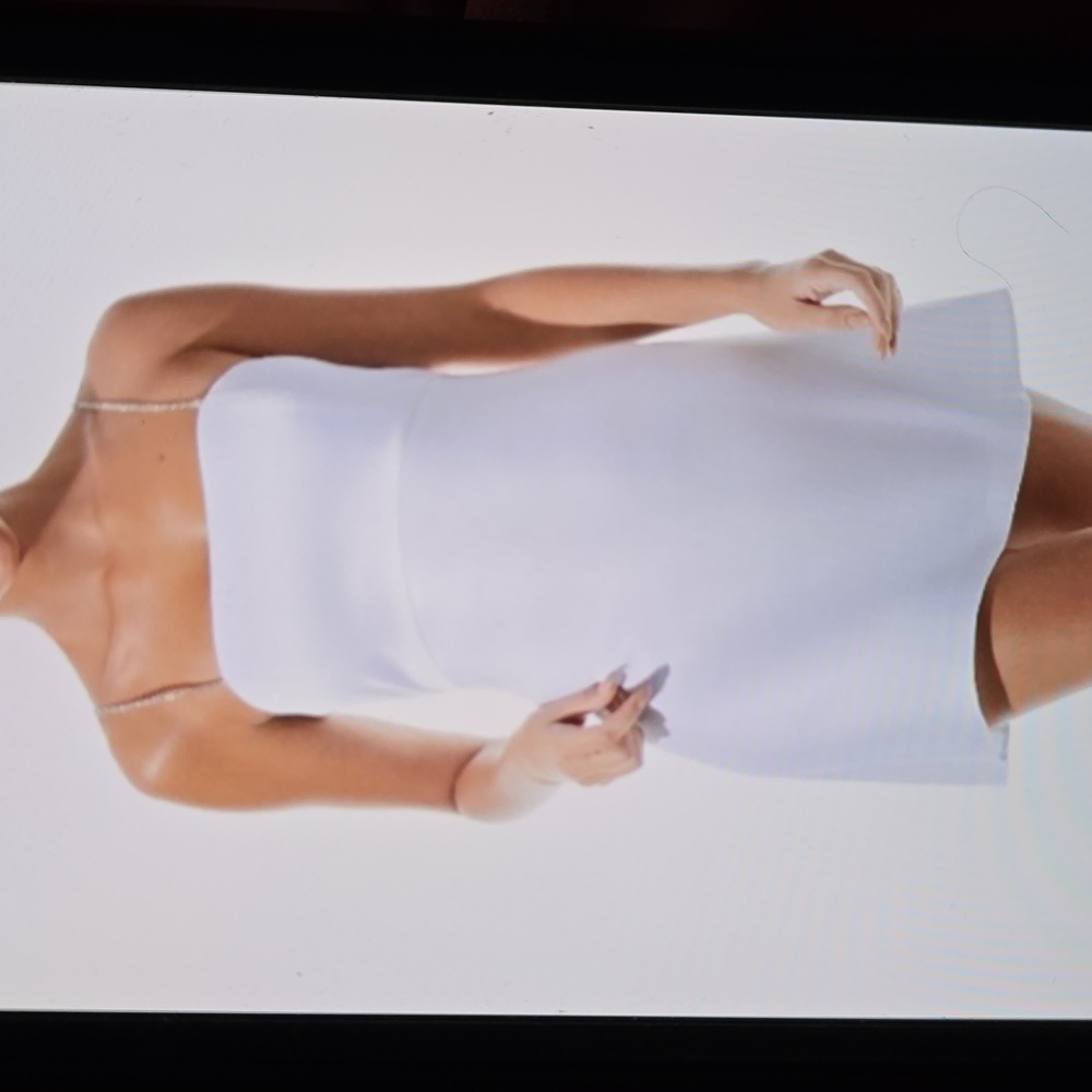 Alice + Olivia By Stacey Bendet White Dress with Chain Strap Womens Size 12